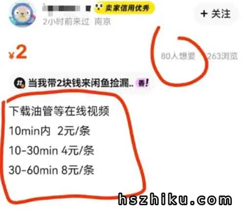 闲鱼视频代下载项目：新手小白的信息差小项目，月入过万